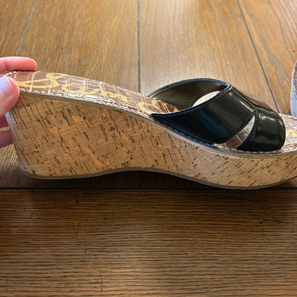 Sam Edelman Reid cork wedge platform slide with patent leather details - Picture 6 of 12